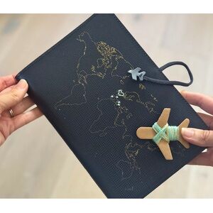 Chasing Threads Stitch World Travel Journal in Navy Vegan Leather